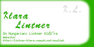 klara lintner business card